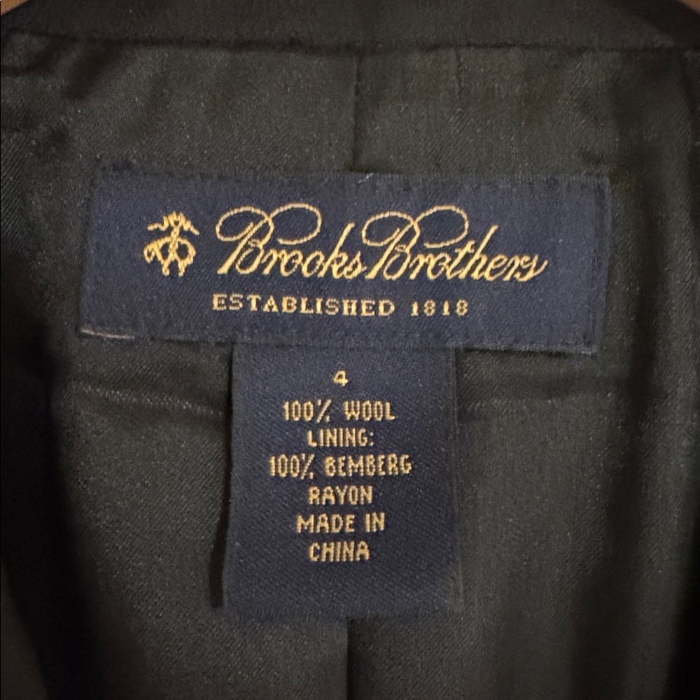 Women's Brooks Brothers 100% Wool Black Blazer - Picture 3 of 5